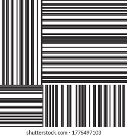 Patrón transparente con segmentos negros horizontales y verticales