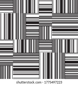 Seamless pattern with horizontal and vertical black segments