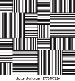 Seamless pattern with horizontal and vertical black segments