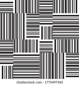 Seamless pattern with horizontal and vertical black segments