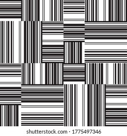 Seamless pattern with horizontal and vertical black segments