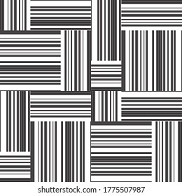 Seamless pattern with horizontal and vertical black segments
