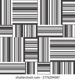 Seamless pattern with horizontal and vertical black segments
