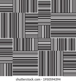 Seamless pattern with horizontal and vertical black segments