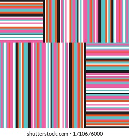 Seamless pattern with horizontal and vertical colored segments