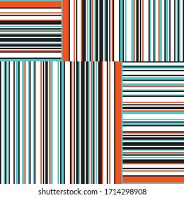Seamless pattern with horizontal and vertical colored segments