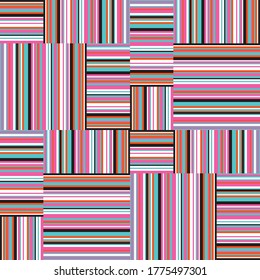 Seamless pattern with horizontal and vertical colored segments