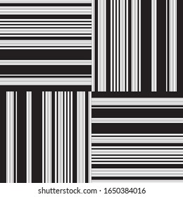 Seamless pattern with horizontal and vertical gray  segments