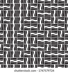Seamless pattern with horizontal and vertical wavy white bands