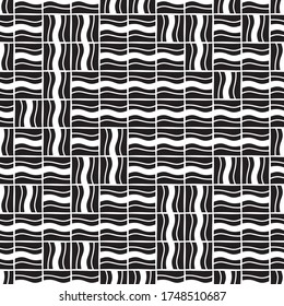 Seamless pattern with horizontal and vertical wavy white bands