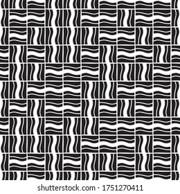 Seamless pattern with horizontal and vertical wavy white bands