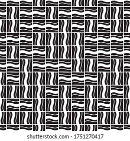 Seamless pattern with horizontal and vertical wavy white bands