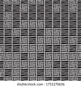 Seamless pattern with horizontal and vertical wavy white segments