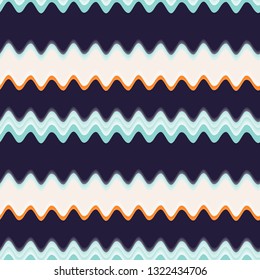 Seamless pattern with horizontal wavy stripes . Vector illustration.