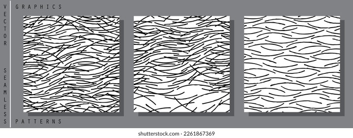 Seamless pattern. Horizontally woven lines. Hand-drawn of intertwined and tangled sticks. Vector template