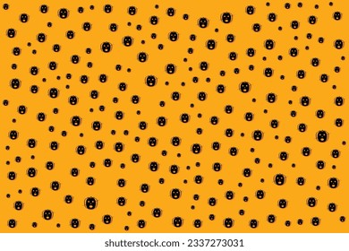 seamless pattern with horror pumpkin circles for happy halloween