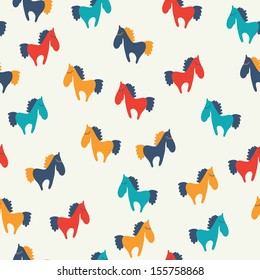 Seamless pattern with horses.   