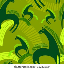 seamless pattern with horses