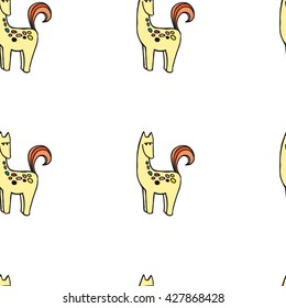 Seamless pattern with horses