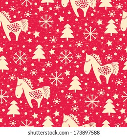 Seamless pattern with horses. Pattern can be used for wallpapers, pattern fills, web page backgrounds,surface textures. 