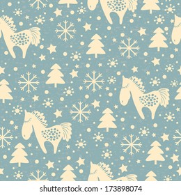 Seamless pattern with horses.   Pattern can be used for wallpapers, pattern fills, web page backgrounds,surface textures. 