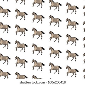 Seamless pattern with horses. Illustration