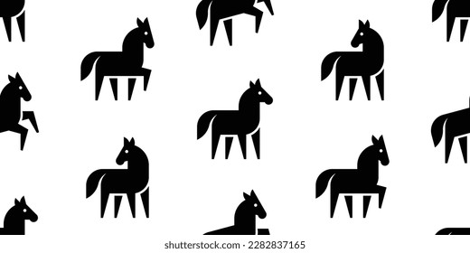 Seamless pattern with Horses. isolated on white background