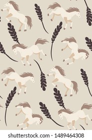 seamless pattern with horses and lavander for fabric/papper/background and other