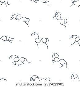 Seamless pattern, horses parodying the number eight