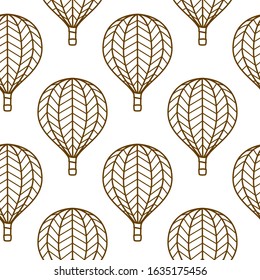 Seamless pattern with hot air balloon isolated on white - Vector background for Your design