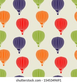 Seamless pattern with Hot air balloons. Vector illustration