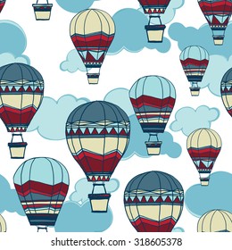 seamless pattern of hot air balloons. Seamless pattern can be used for wallpaper, pattern fills, web page background,surface textures. Gorgeous seamless background