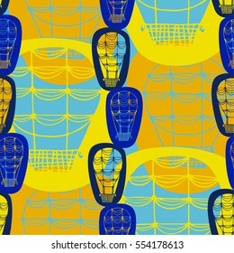 Seamless pattern Hot air balloons. Simple illustration of balloons vector pattern. Wallpaper, fabric, paper, wrapping, postcards, textile. hand drawn.