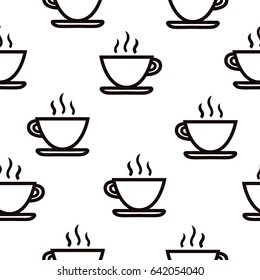 Seamless pattern  hot coffee or tea