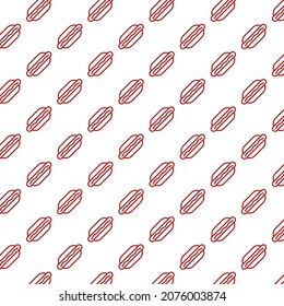 Seamless pattern of hot dog in white background with mini doodle (icon). Vector Illustration