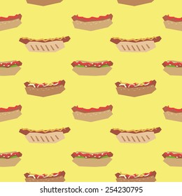 Seamless pattern with  hot dogs