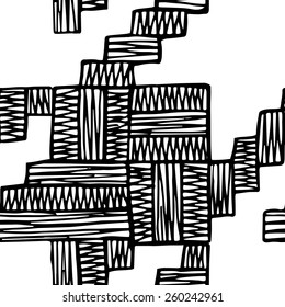 Seamless Pattern Houndstooth Black & White