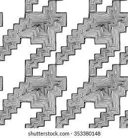 Seamless Pattern Houndstooth. Black & White.