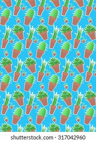 Seamless pattern with house plants for your creativity