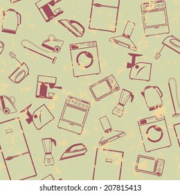 Seamless pattern with household appliances