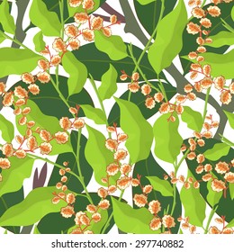 Seamless pattern from houseplants.house jungle.rainforest .tropical forest