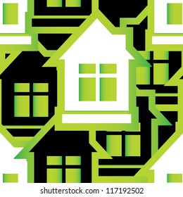 seamless pattern of houses