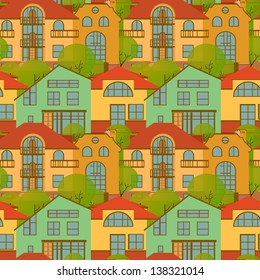 seamless pattern with houses