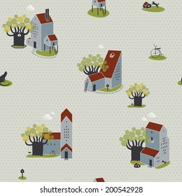 seamless pattern houses