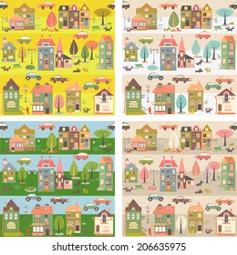 seamless pattern with houses