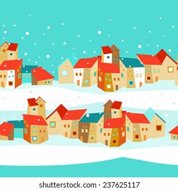 Seamless pattern with houses