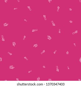 Seamless pattern of houses in doodle style. Vector illustration of a contour child drawing on a color background