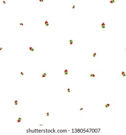 Seamless pattern of houses in doodle style. Vector illustration, kids drawing on white background