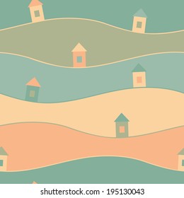 Seamless pattern with houses. EPS 10. 