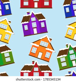 Ilustración vectorial de las casas de patrones sin soldadura